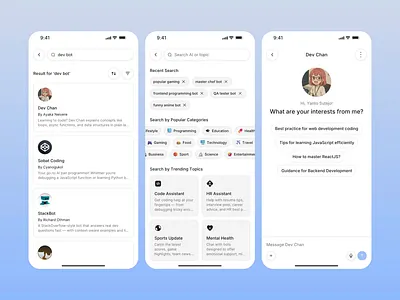 Scomoot - Search and Chat AI ai app app design chat chatbot code assistance code chat mobile mobile app search ui uiux
