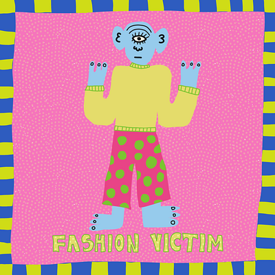 Fashion Victim (2023) 2d cartoon character design design digital drawing illustration lifestyle monsters surreal vector