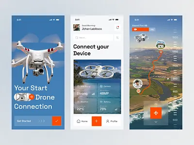 Smart Drone Controller – Mobile App UI Design appdesign controlapp dashboardui droneapp droneui interfacedesign mobile app mobileappdesign mobileui modernui monitor productdesign remote control simulator techapp uiuxdesign