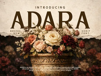 ADARA : Serif Font beauty font branding font chic font classic serif display font editorial font elegant serif fashion font feminine font headline font invitation font logo font luxury font magazine font modern serif premium font serif font sophisticated font stylish font wedding font