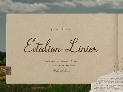 Estalion Linier | Handwritten Vintage Script 80s 90s beautiful font cursive fancy handwritting lettering ligature logo magazine nostalgic pretty fonts romantic font rough script swashes vintage vintage script website fonts whimsical