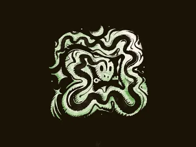 ANA CONDO 2 apartments estate handwork illustration night peocreate pillow sketchstyle snake star