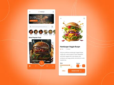 Food Delivery Mobile App UI Concept 🍔 app appdesign food foodapp foodappdesign uidesign uiux