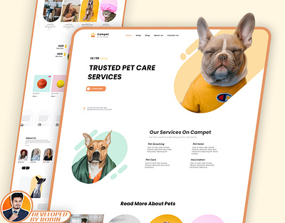 Campet - Pet Care Program Website cat css dog ecommerce elementor figma html javascript mockup pet php shop web development websiite weeb design wooocmmerce wordpress