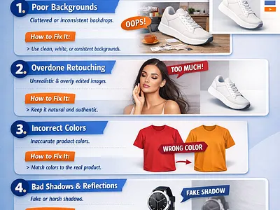 Top 5 Image Editing Mistakes eCommerce Brands Make ecommerce graphic design image editing infographic