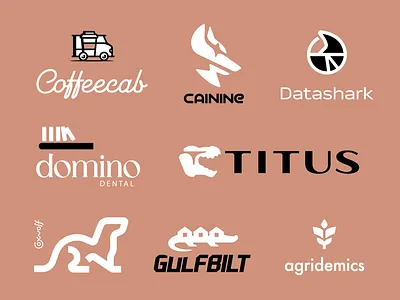 Logo Design - Various Unused Notables branding brandmark dinosaur emblem food graphic design identity illustration logo logo design logo designer logos minimalist packaging design print technology truck