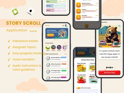 Kids Learning App – Fun, engaging education for young minds! app application development graphic design kids app development learning app mobile app story scroll app