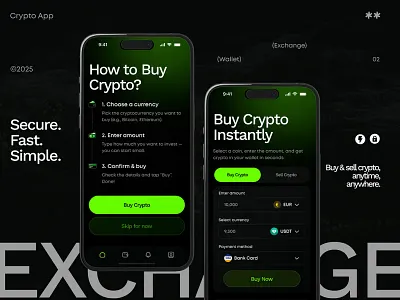 Crypto App – Buy & Sell Instantly app application bitcoin buycrypto crypto cryptoapp cryptocurrency cryptoexchange cryptowallet darkmode digitalcurrency exchange financeapp fintech mobileapp mobiledesign onboarding sellcrypto usdt uxflow