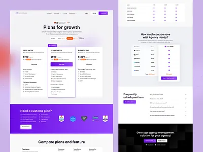 Agency Handy – Pricing Page customer service website design agency growth homepage design landing page landing page design marketplace payment method payment page pricing page product redesign saas shahid miah startup ui design ux design web design website website design website redesign