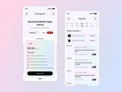 Idea Management Mobile App Design ai ai idea generate ai powerd app app design artificial intelligence chatbot data science deep learning idea management app machine learning minimaldesign mobileappdesign price tag pricing plan pricing plan ui smart idea management subscription page timeline tracker app upgrade ui