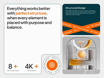 Geometric Balance Branding Concept 3d 3d art 3d composition abstract 3d abstract design abstract geometry balance brand identity branding digital branding geometric geometry modern branding orange branding orange color visual identity