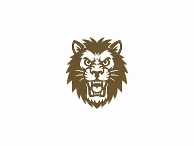 Roaring Lion Head Logo animal branding design fitness icon identity illustration lion logo mane mark nature power roaring security sports symbol vector wild zoo
