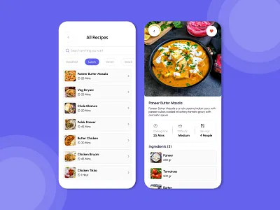 Modern Recipe App UI – Mobile Application Development Concept appconcept appdesign appdevelopment applicationdevelopment digitalproduct mobileapp mobileappdesign mobileui productdesign recipieapp responsiveapp uiux uiuxdesign userexperience userinterface
