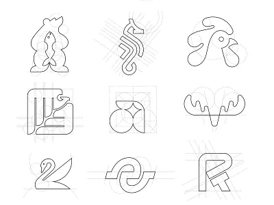 Logo construction alex seciu bear logo branding eagle logo exprimart geometric logo letter mark logo logo collection logo contruction logo design logo designer rooster logo swan logo