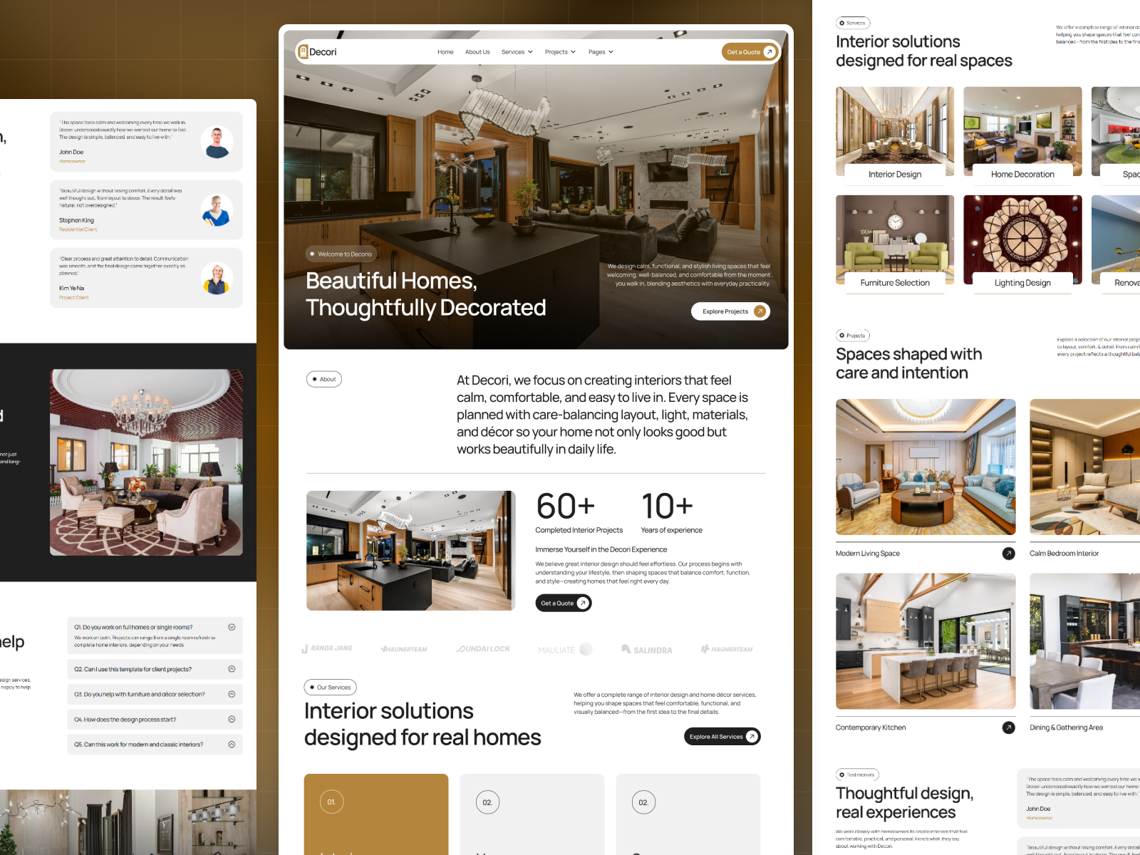 Decori – Interior Design & Home Decor Website UI architect architecture company profile company website design development header home decor interior design landing page marketing agency minimal website platform raddito ui ui design uiux web design website