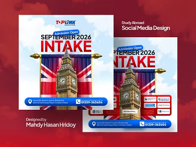 Study Abroad Social Media Design advertising banner ads banner design campaign design consultancy firm facebook ads facebook post graphic design higher education instagram post landing page marketing design meta ads social media social media ads social media banner social media post social media templates study abroad web design