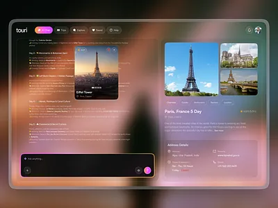 Smart Travel Assistant — AI Trip Planning Platform UI ai ai assistant ai travel ai travel guide ai travel planner ai trip planner design glassmorphism product saas dashboard startup travel app travel planner travel platform travel ui travel website trip planner trip planning ui web