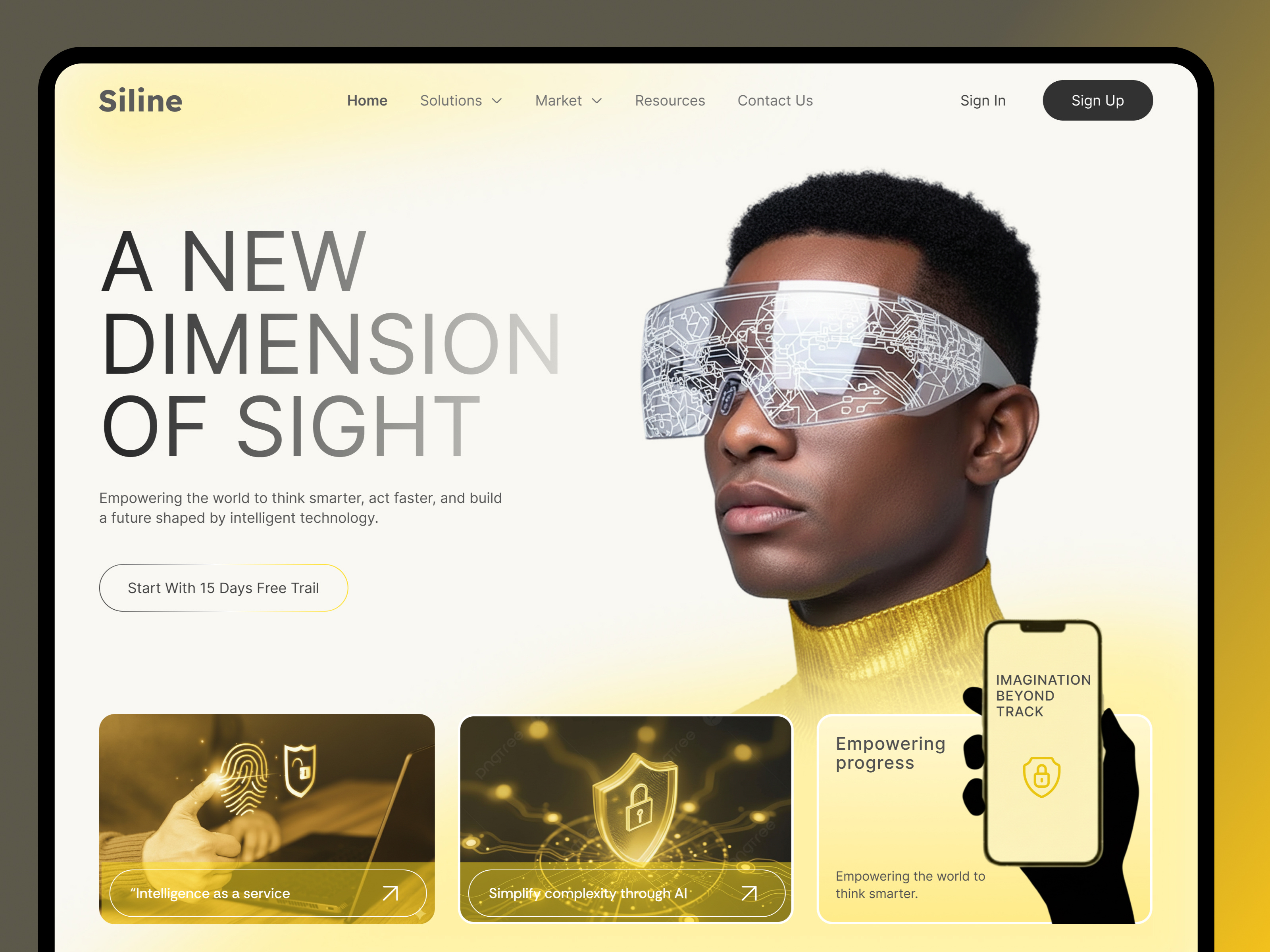 Example of AI Intelligence Landing Page Concept