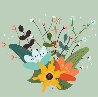 Flower Bouquet design graphic design illustration vector