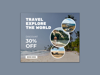 Travel Agency Service Post Design ads banner media post sale offer social social media post travel