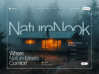 Stayava UI/UX – Modern Travel & Cabin Website Design 3d animation branding design figma graphic design illustration logo motion graphics typography ui ux vector
