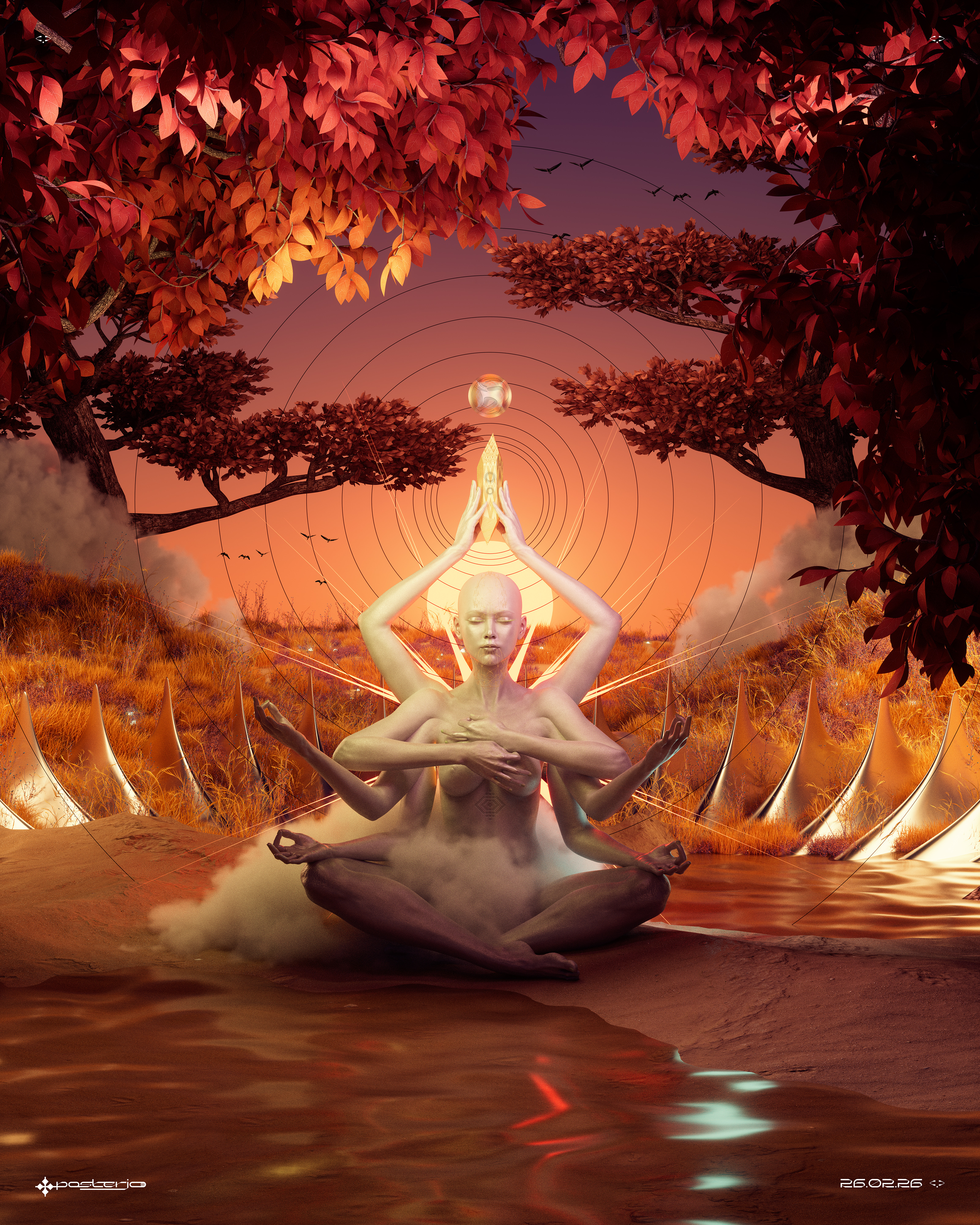 Dreams of Krypton pt2 - 26.02.26 3d blender cyber organic dreamy geometric joan sterjo nature octane posterjo render surrealistic symmetric