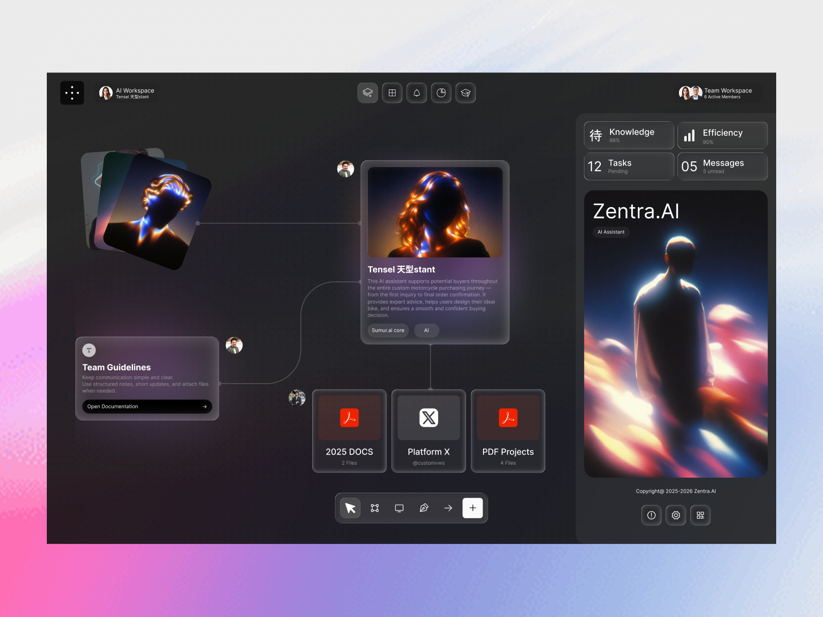 Zentra.AI — Futuristic AI Workspace Dashboard