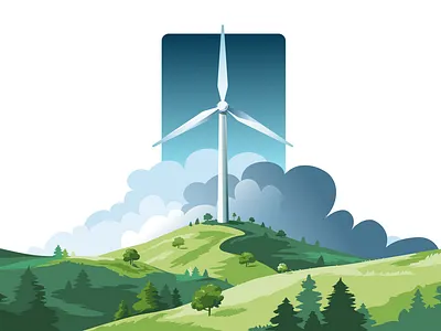 Renewable energy #1 design illustration wind yumekon