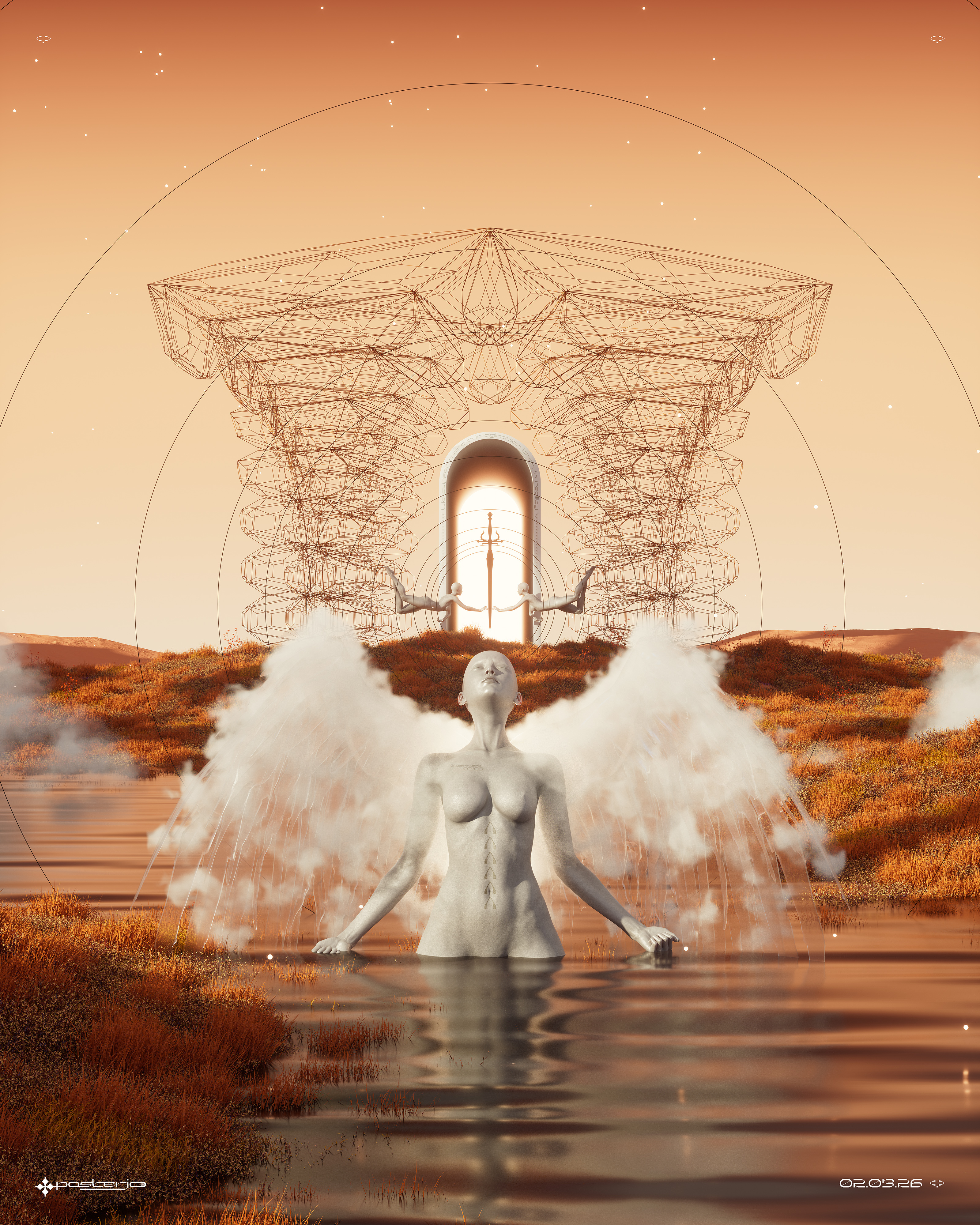 The mind palace pt2 - 02.03.26 3d angles blender geometric joan joan sterjo nature octane posterjo render serene sterjo surrealistic symmetric