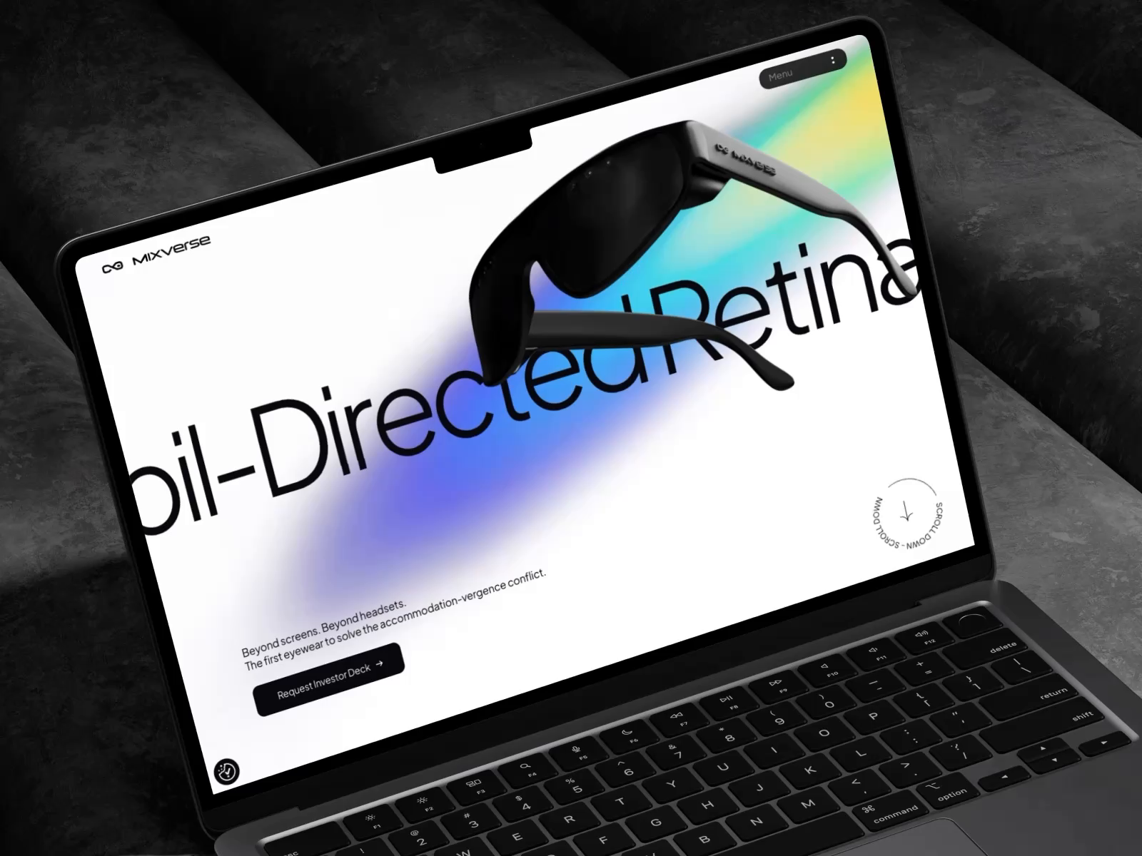 Mixverse 3D glasses - animated landingpage