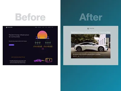Electric Solution - Car website before and after car website concept design electric energy graphic design home page minimalist design saas startup website ui webflow webflow agency webflow design webflow developer webflow experts website design