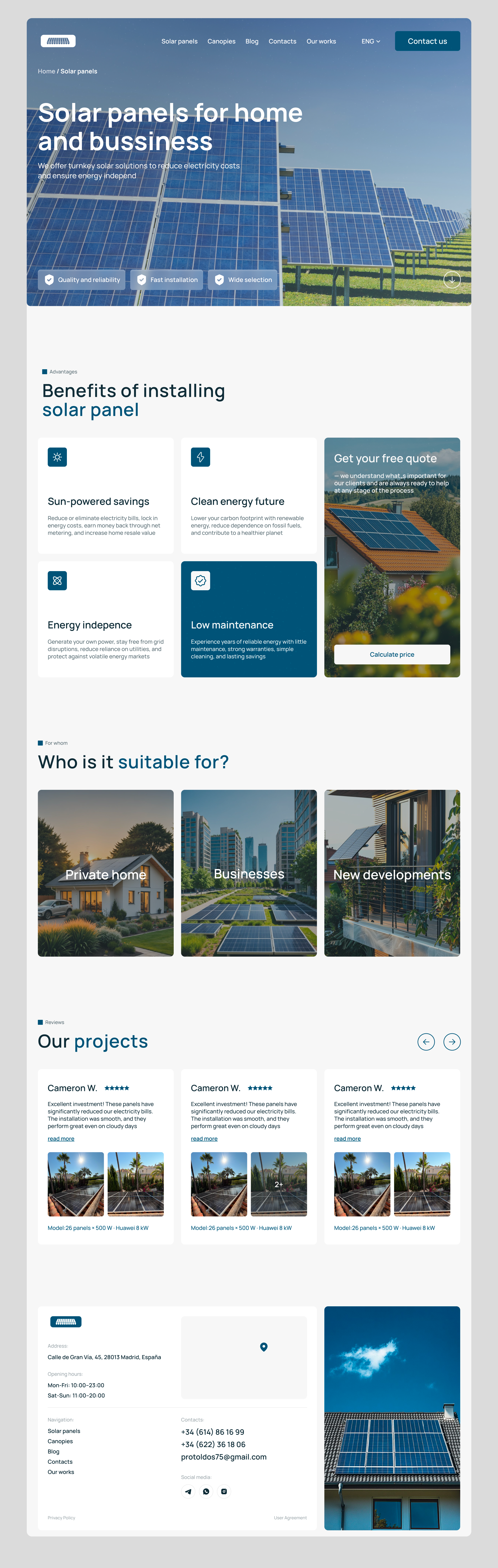 Solar panels Landing branding design graphic design illustration ins landing login page logo ui ux
