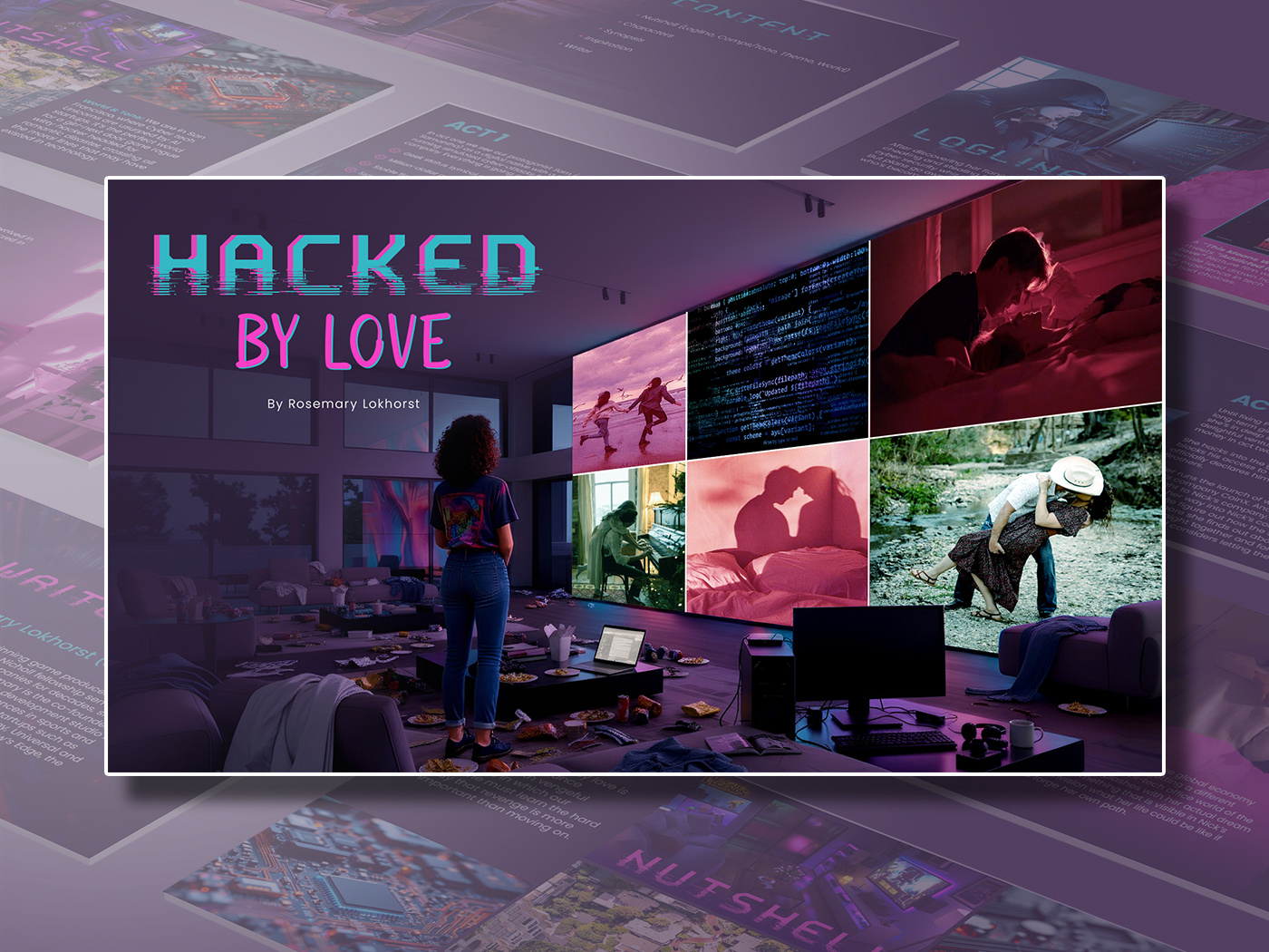 Hacked By Love | Film Pitch Deck Presentation adobe adobe illustrator adobe photoshop ai branding creative presentation design film graphic graphic design hacking illustration movie pitch deck pitch deck design powerpoint presentation series series pitch storytelling summary
