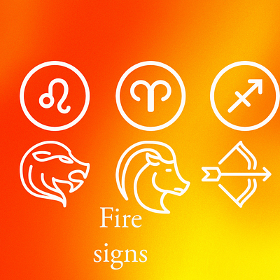 Fire signs art branding design graphic design logo typography zodiac