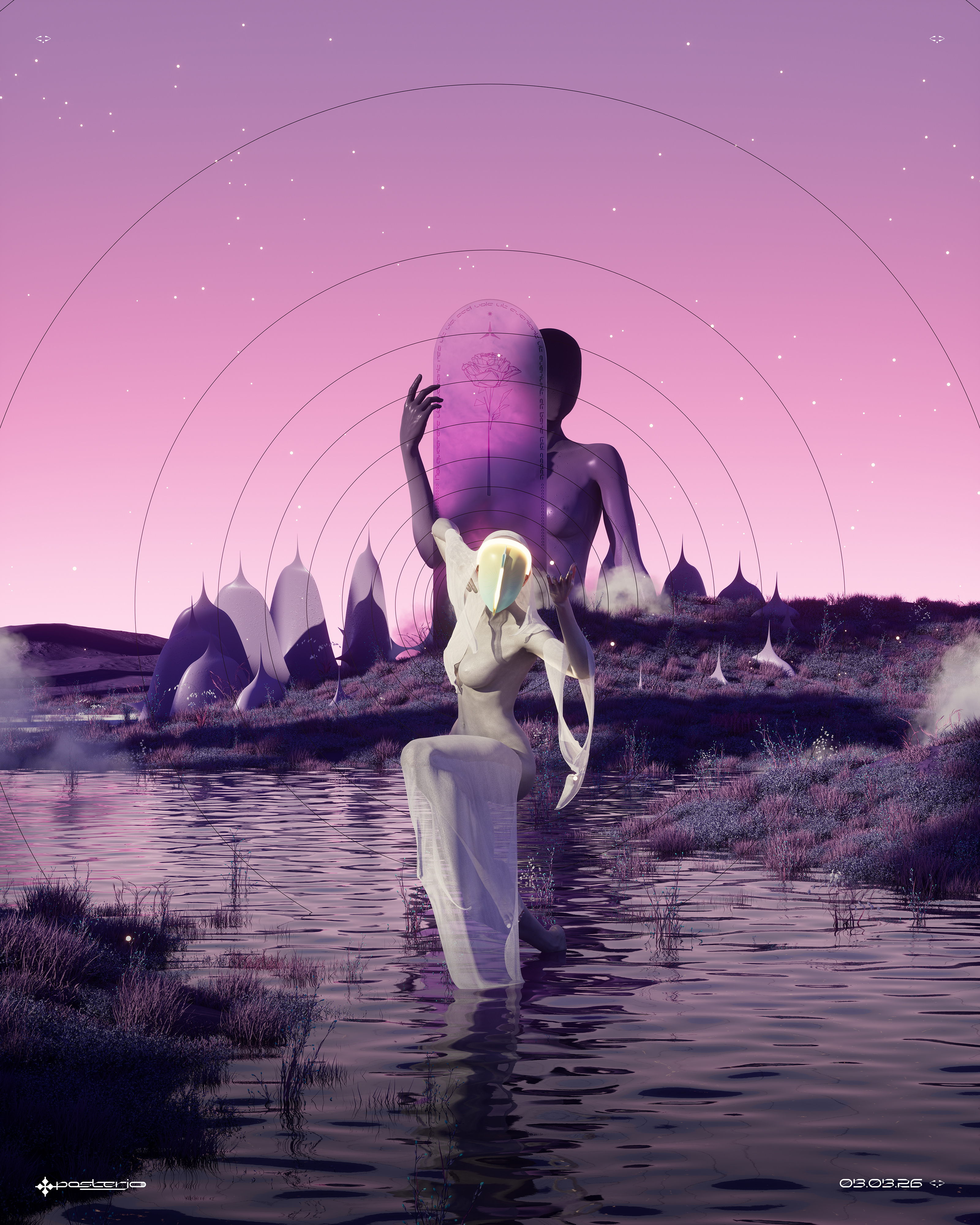 Clotho - 03.03.26 3d blender c4d clotho fates geometric joan joansterjo mythology octane posterjo sterjo surrealistic