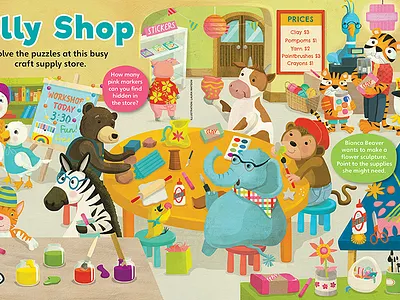 New puzzle spread for Chirp magazine animal illustration animal scene anthropomorphic chi childrens book illustration childrens books childrens illustration crafting for kids educational puzzle illustration kidlitart kids books puzzle spread whimsical