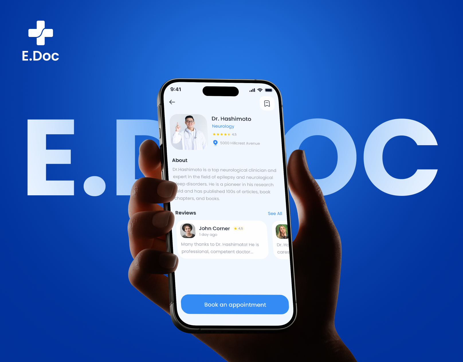 E.Doc | Doctor Appointment Booking App UI/UX Design appdesign appointment bookingapp doctor graphic design healthapp healthcare interactiondesign logo medicalapp mobileapp mobileui modernui motion graphics productdesign ui uiux userexperience userinterface ux