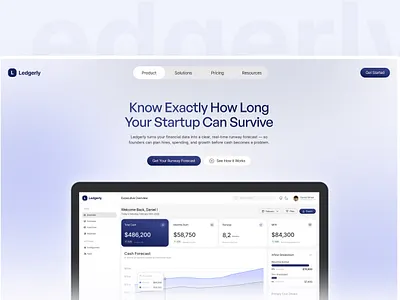 Ledgerly – SME Finance SaaS Landing Page Website UI/UX Design clean dashboard dashboard design desktop app elegant finance landing page fintech fintech landing page fintech website graphic design landing page minimalist modern modern design modern website product design saas saas landing page startup website