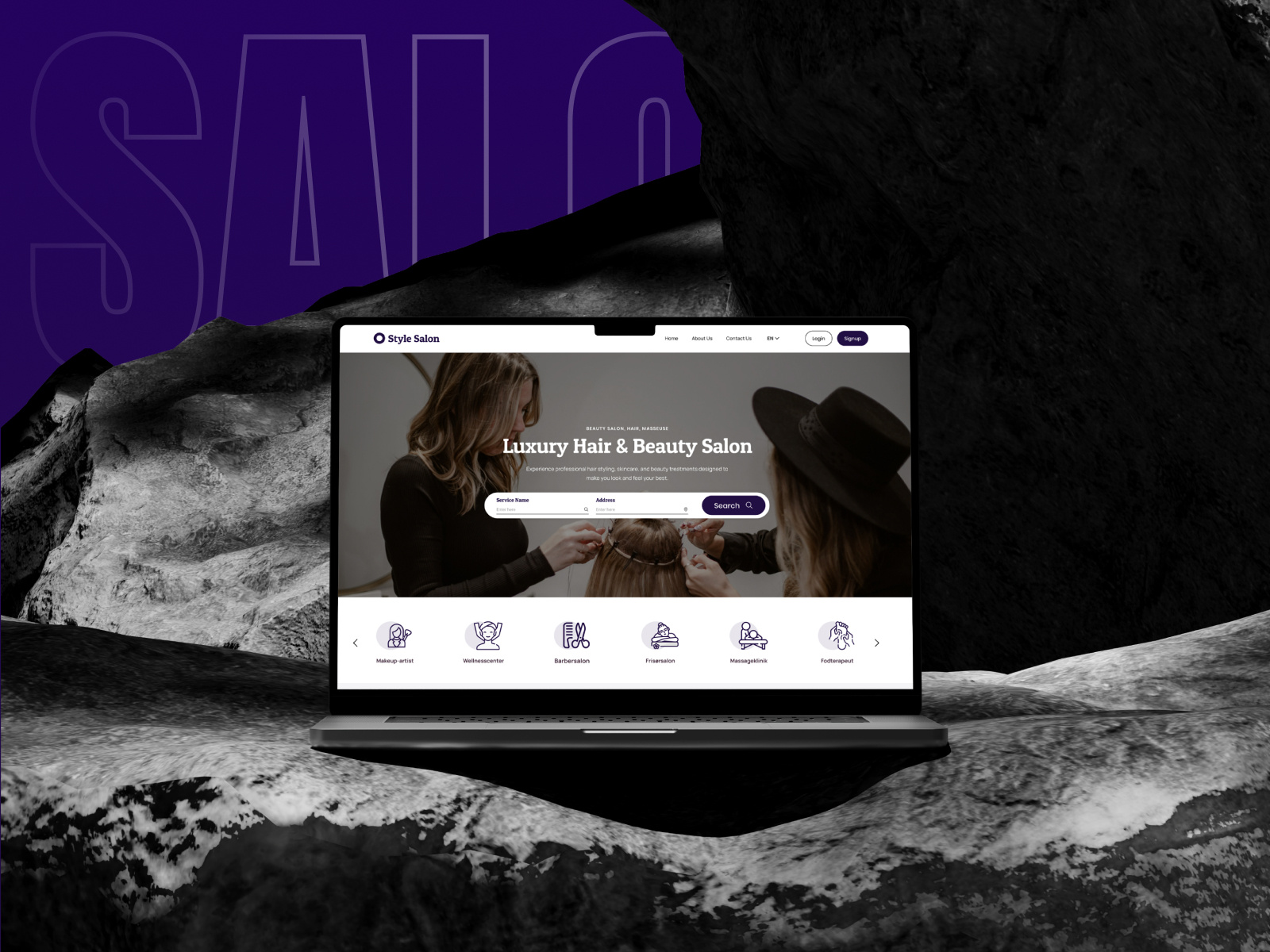 Luxury Hair & Beauty Salon Website UI Design | Apptechies beauty salon app beauty website interaction design landing page design salon website ui design user experience ux design web design website design