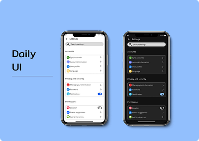 Daily UI Day 7 - Settings app dailyui design illustration moblie product design settings typography ui ux