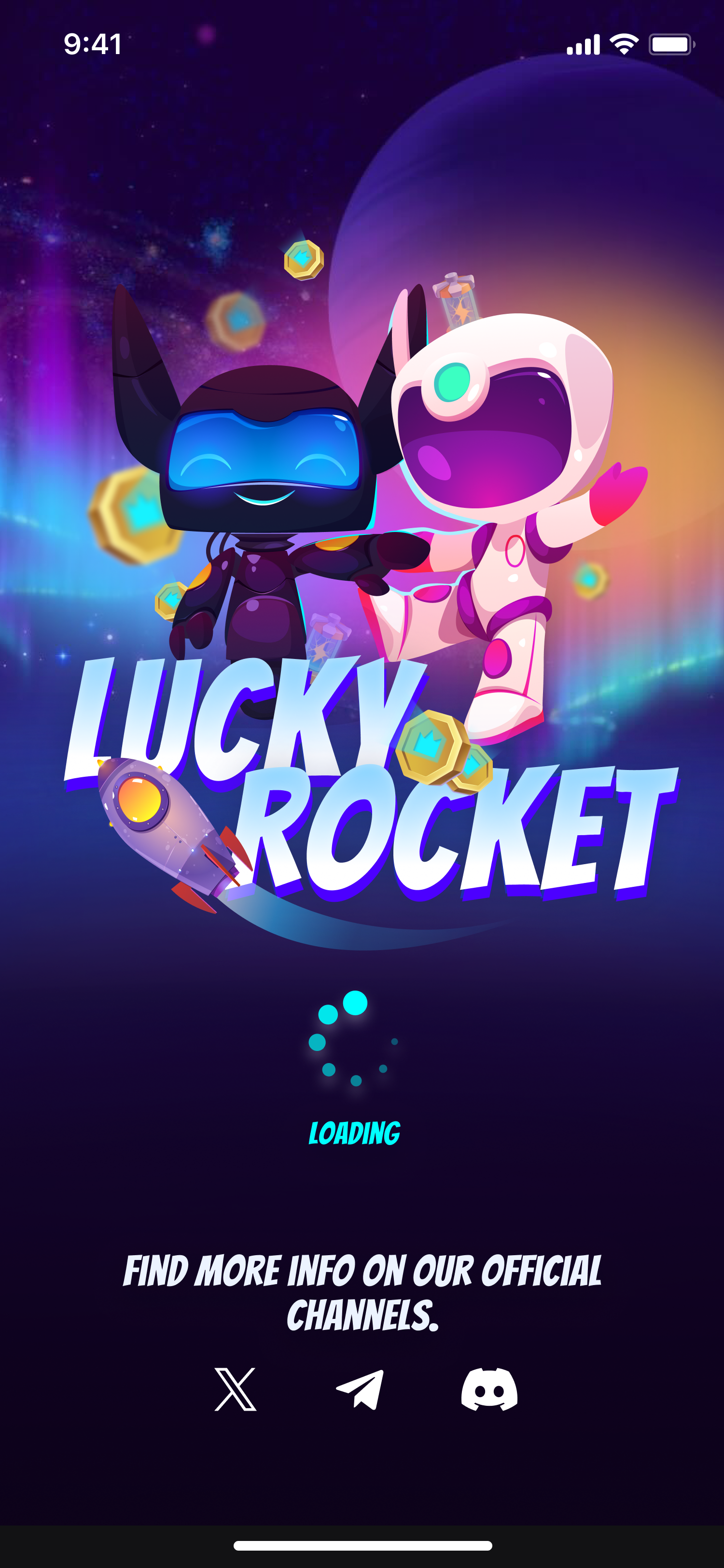 Lucky Rocket game graphic design logo ui
