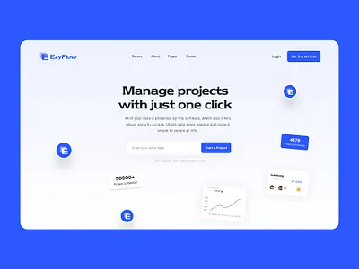 Project Management - Landing Page hero page landing page menegementwebsite project management project management tool shopify squarespace task management app ui design ux design web design webflow website wix wordpress