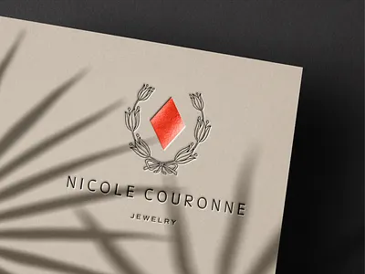 Nicole Couronne Stationery Logo Mockup brand design brand identity branding branding design business card envelope hand drawn identity design jewelry letterhead logo logo design minimal mock up mockup paper stationery vintage visual identity
