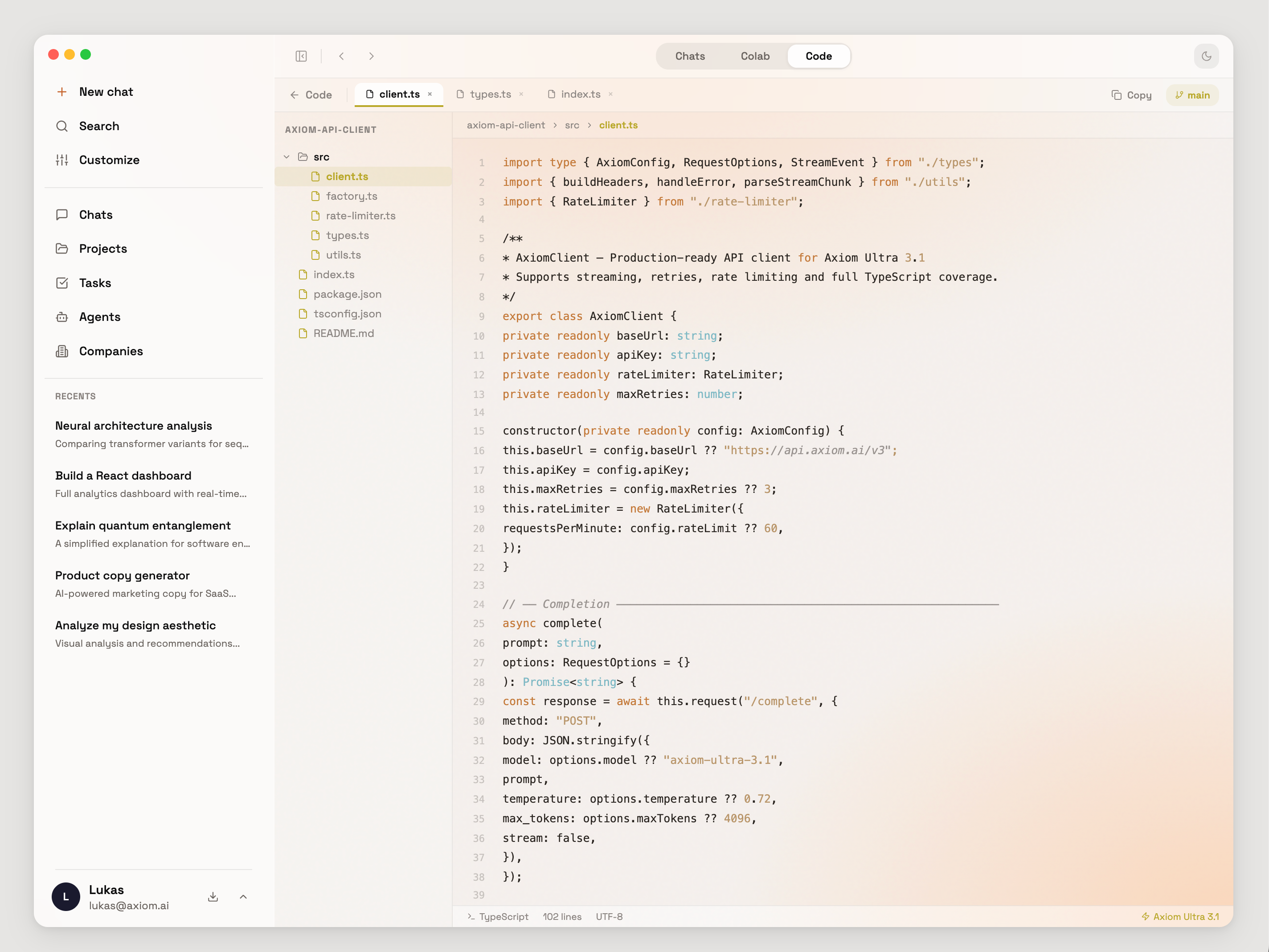 Minimal Agent Desktop UI – Code with AI Agents