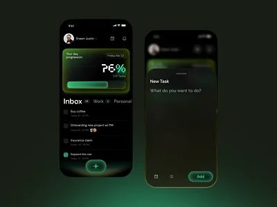 AI Task Manager Mobile App aitools app app ui clean minimal mobile app modern productivity task manager ui ui design ux design