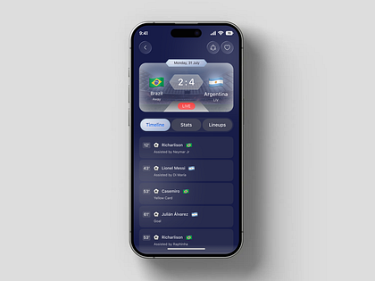 World Cup 2026 – Live Match Timeline UI