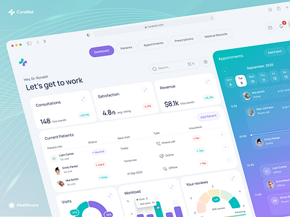 Healthcare Dashboard Web App UI – CuraNet