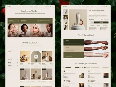 NueSkin – Elegant Skincare E-Commerce Website body care elegant website figma figma design homepage landing page skincare ui design ui inspiration ui showcase ui trends uiux ux design web design website design