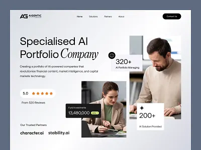 AI Portfolio Investment Platform Website figma landing page ui uiux user experience user interface ux design web design website