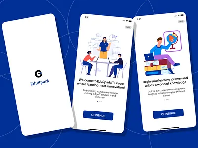 EduSpark - Learning Mobile Application colorplatte elearning illustartion mobile application prototyping ui